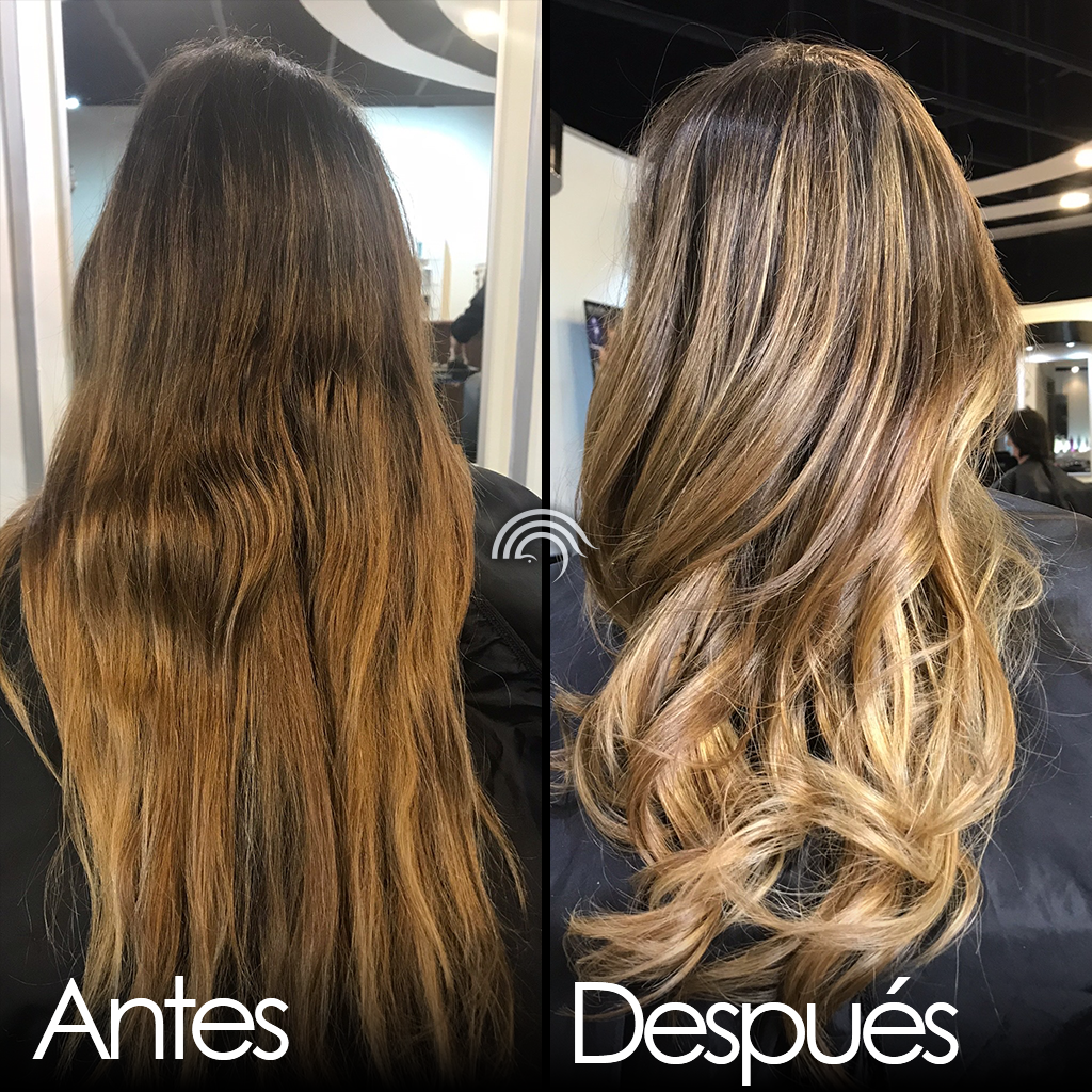 Antes y después de un servicio de coloración profesional