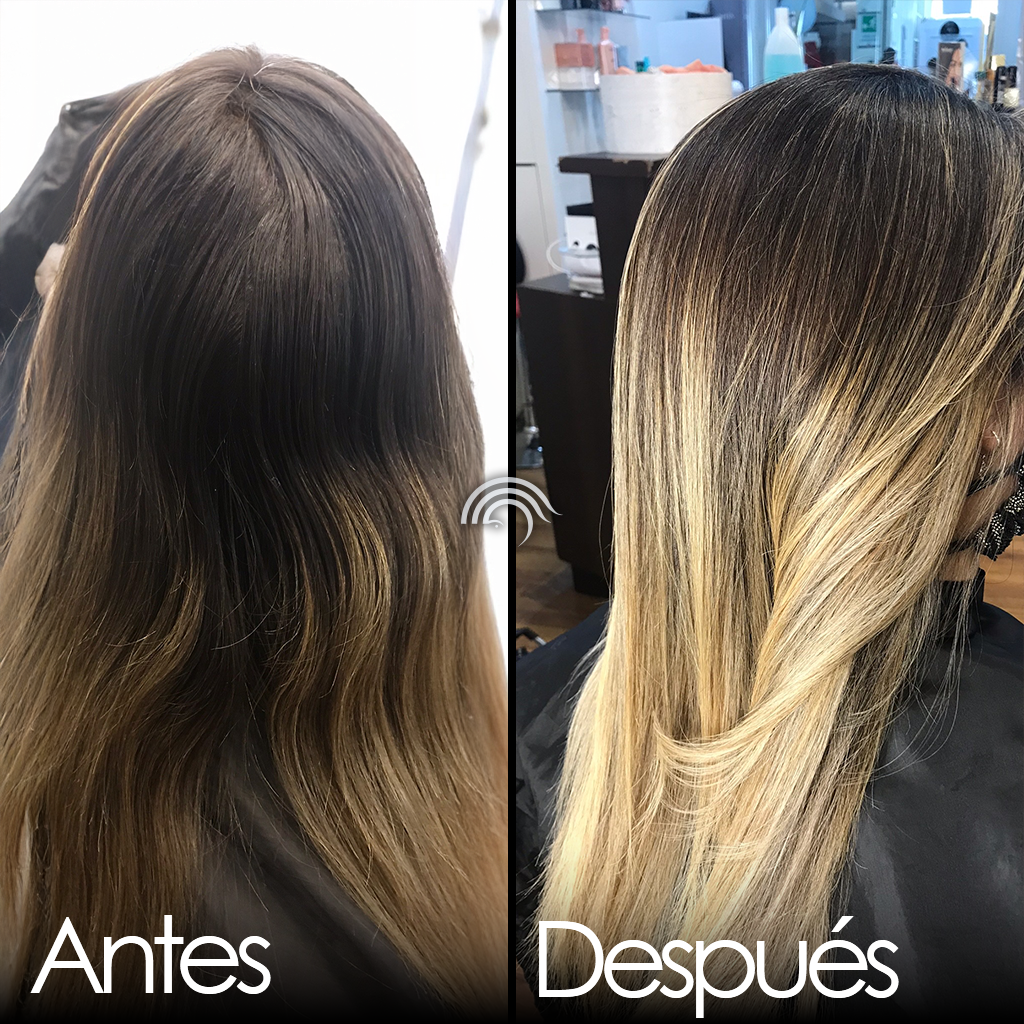 Antes y despues de un tratamiento de iluminacion y estilo